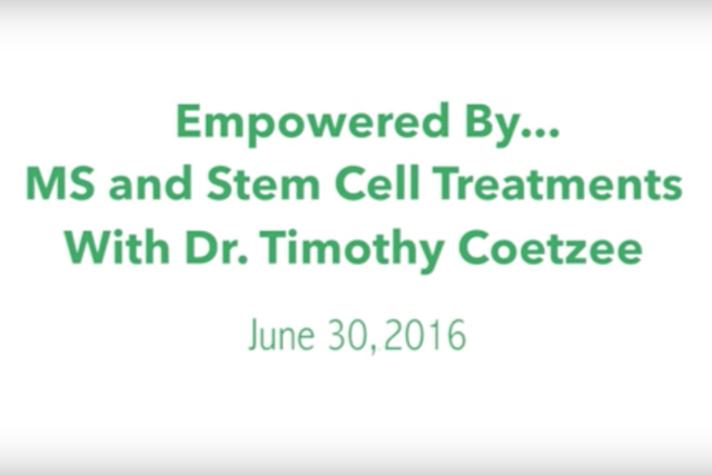 Stem Cell Treatment for MS – Interview with Dr. Tim Coetzee